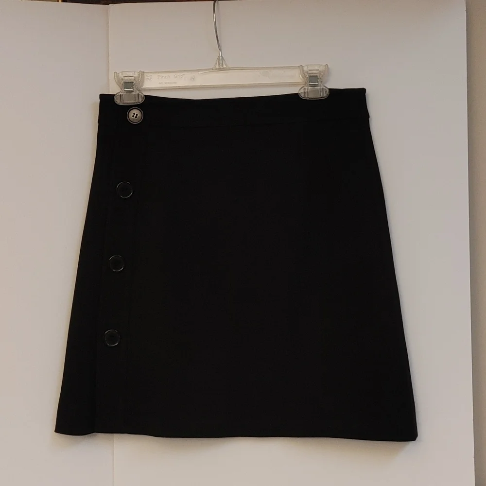 Short Black A-Line Skirt French Designer